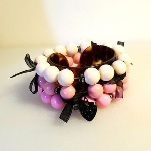 Betsey Johnson multi pink stretch bracelet